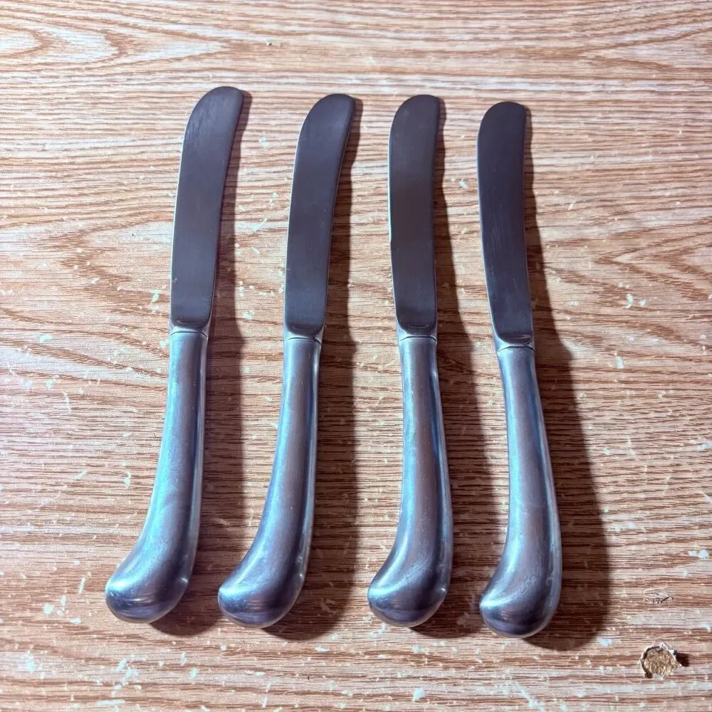 4 Korea Dinner Butter Knife Pistol Grip Hollow Handle 9